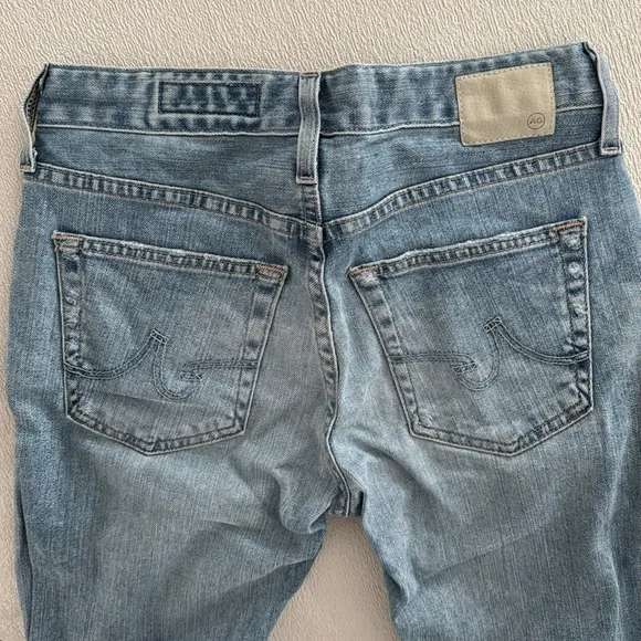 AG Adriano Goldschmied Light Blue Distressed Boyfriend Jeans - Picture 3 of 9